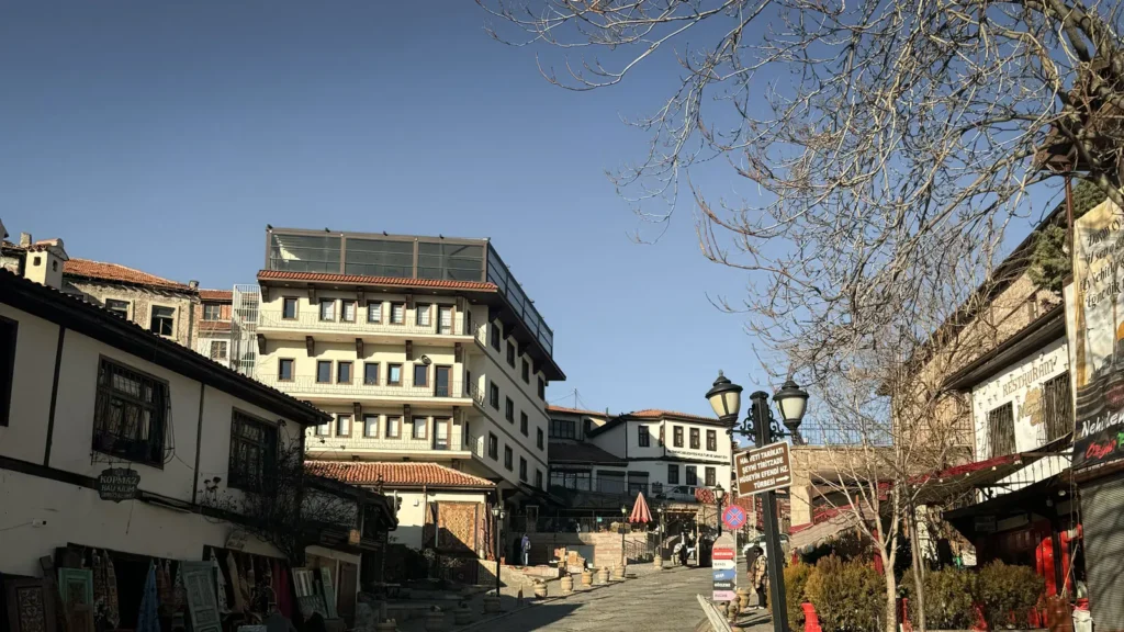 Quiet old street in Ankara during a calm winter morning