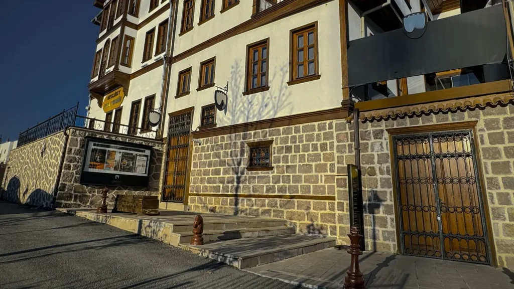 Old stone building in Ankara during a quiet evening with soft cinematic light