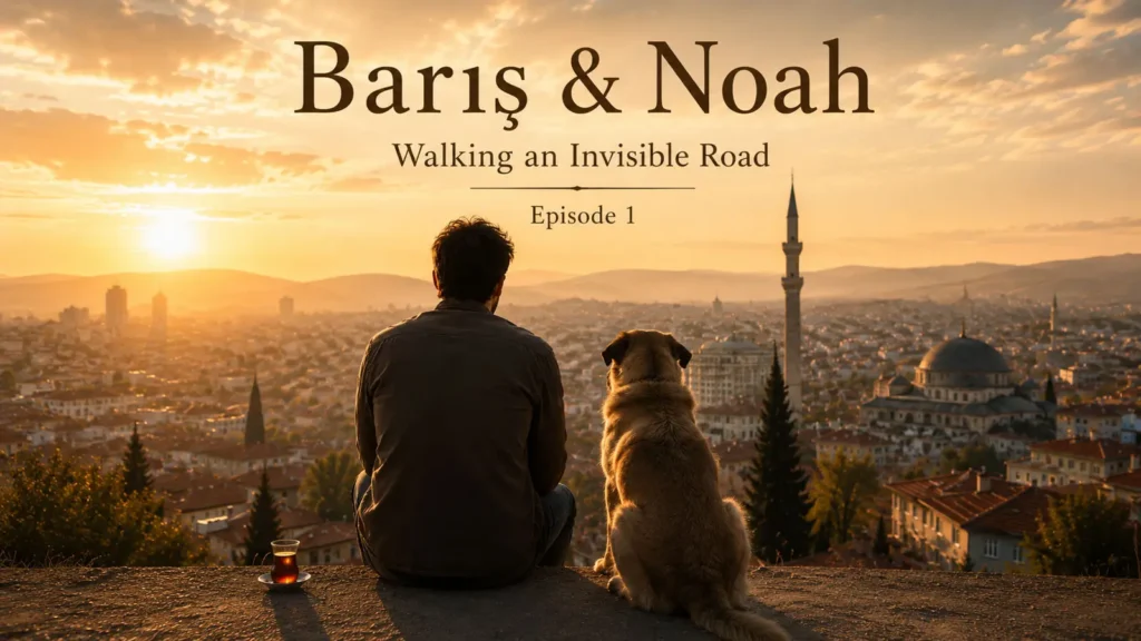 Barış and Noah overlooking Ankara at sunrise in Episode 1