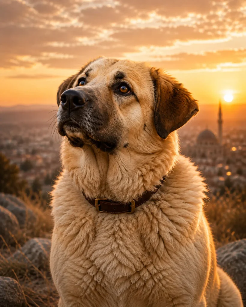 Noah looking quietly toward the evening sky in Cappadocia