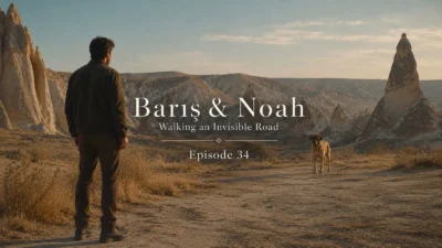 Barış facing a mysterious Kangal dog in Love Valley, Cappadocia