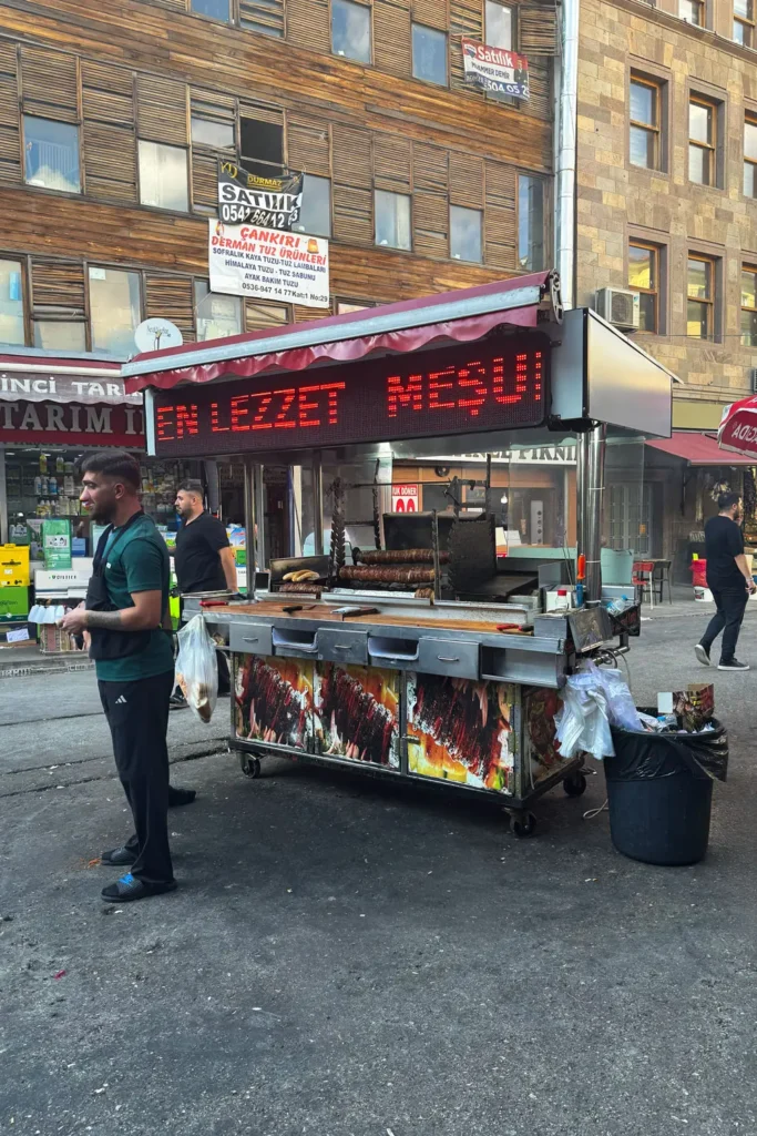 Street-food stand in the commercial streets near Ulus Hali in Ankara